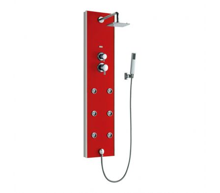 Panel de Ducha con Microduchas Dikasa Color Rojo FC-612 RED