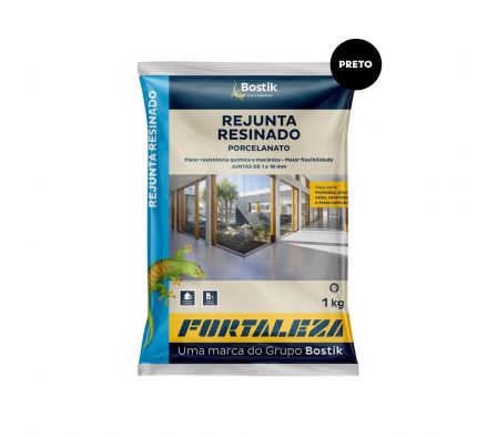 Rejunte Resinado Fortaleza Negro/Preto 1KG