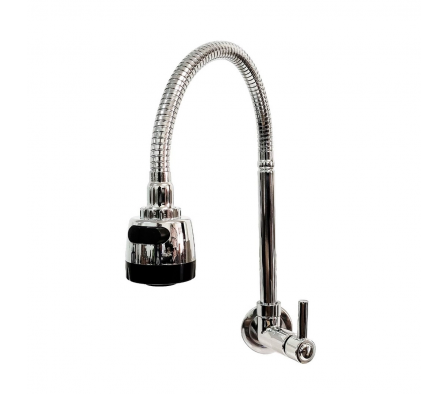 Griferia de Agua Fria Alkatami Gourmet Cromado Flexible Mini Ducha Pared 3305