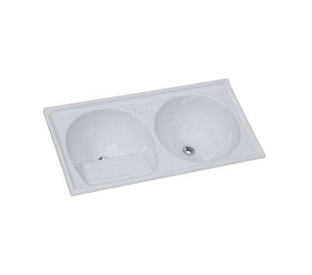 Pileta p/Lavar Ropa Rorato Doble 100x51 Blanco