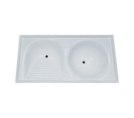 Pileta Fibra Doble Para Lava-Ropa Color Gris 100x50 cm