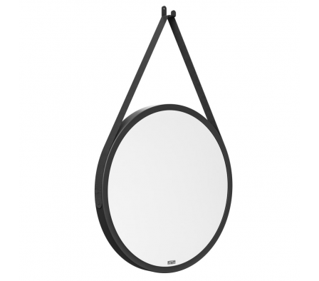 Espejo Athos 60cm Redondo Colgante borde negro (2639)