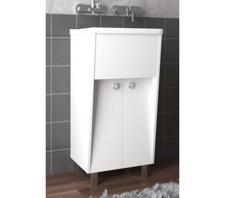 Mueble de lavanderia DIKASA 60 cm Bianco Blanco c/cuba blanca (168600101)