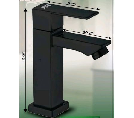Ramos Lavatorio Cuadrada Corta Negro 15cm 10748