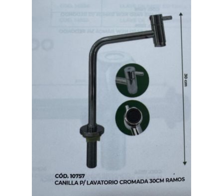 Monocomando Ramos Mesada Cromado Lavatorio 30cm 10757